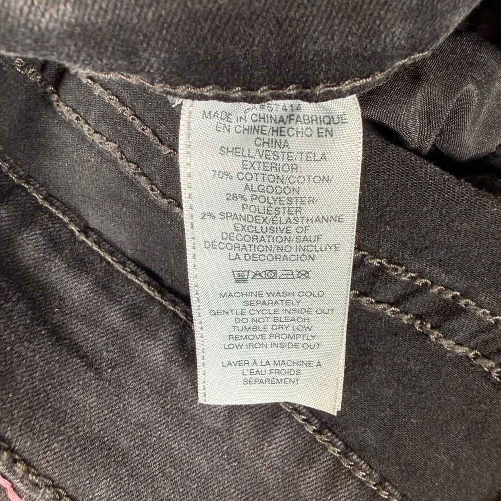 True Religion Geno Relaxed Slim Black Pink Big T Flap Jeans Men 33 Raw Hem #3937